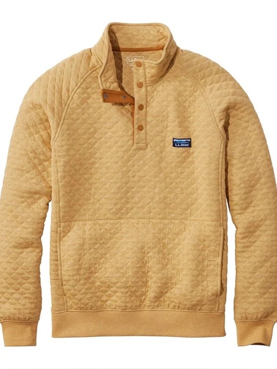 L.L. Bean Other - L.L. Bean Quilted Snap-Placket Pullover in Golden Tan